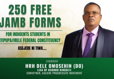Dele Omosehin Distributes 250 Free 2026 JAMB Forms to Indigent Students in Okitipupa/Irele