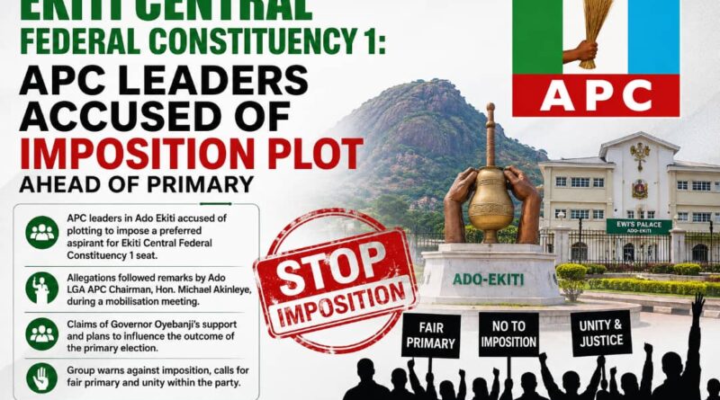 Ekiti Central Federal Constituency 1: APC Leaders Accused Of Imposition Plot Ahead Of Primary