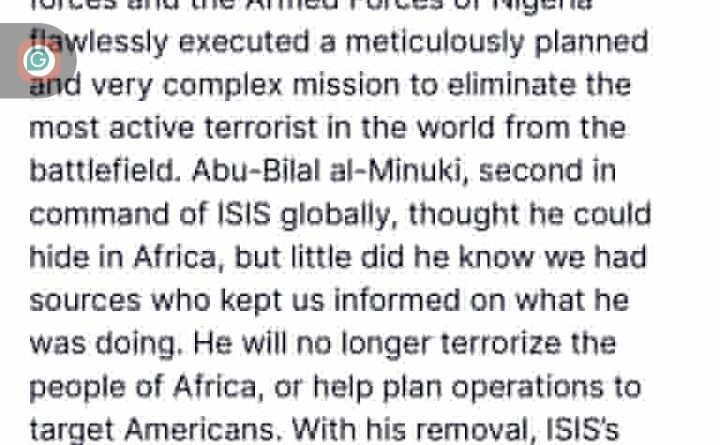 ISIS Deputy Commander Killed in Joint US-Nigerian Operation, Trump Claims