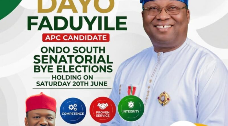 Ondo South Bye-Election: Akintayo Urges Massive Support for APC Candidate Dayo Faduyile