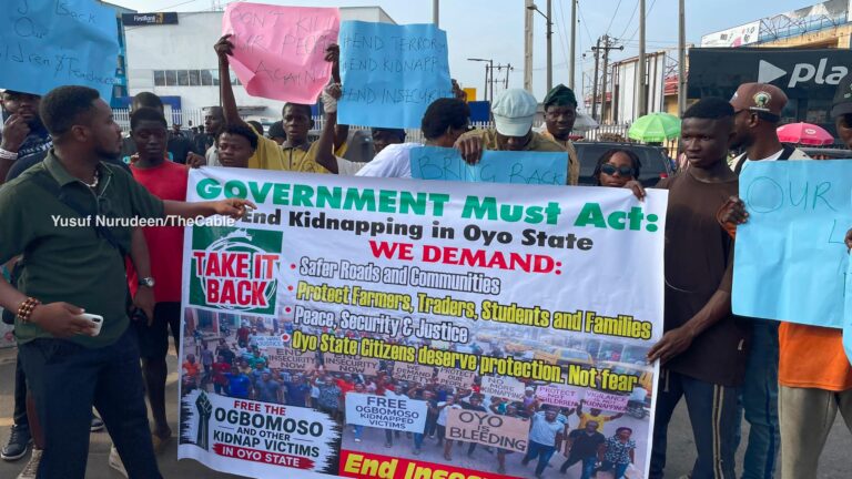 Protest Erupts in Ibadan Over Abducted Ogbomoso Schoolchildren, Teachers