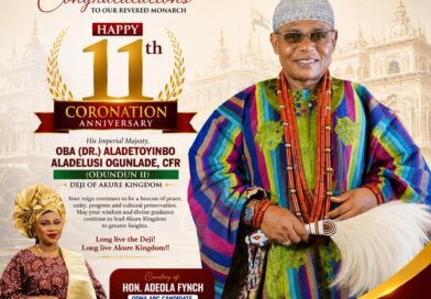 Hon. Adeola Fynch Greets Deji on 11th Coronation Anniversary