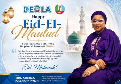 Eid-El-Maulud: Hon. Adeola Fynch Greets Muslims, Extols the Value of Love, Peace
